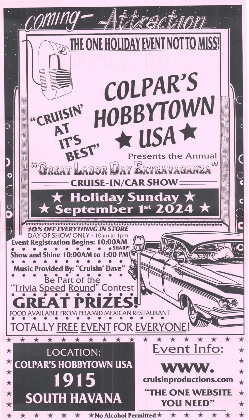 Colpar’s Hobbytown USA “The Great Labor Day Extravaganza Car Show 2024 ...